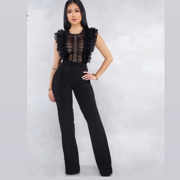 melia black lace jumpsuit